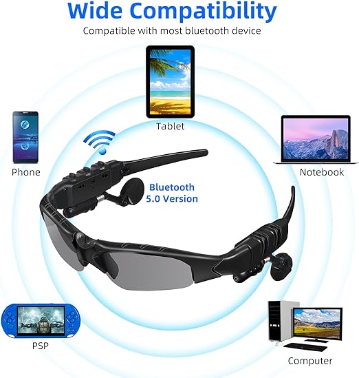 Wireless Bluetooth Headset Glasses | نظارات شمسية بسماعة بلوتوث لاسلكية