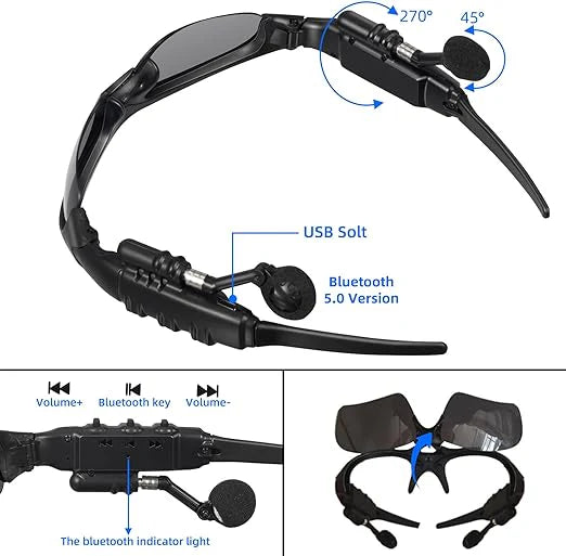 Wireless Bluetooth Headset Glasses | نظارات شمسية بسماعة بلوتوث لاسلكية